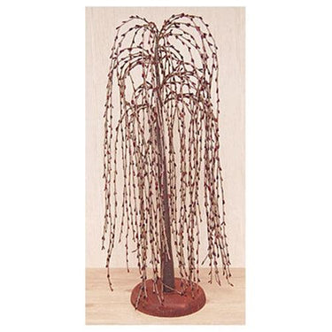 Burgundy Pip Berry Willow Tree w Base 24 - The Fox Decor